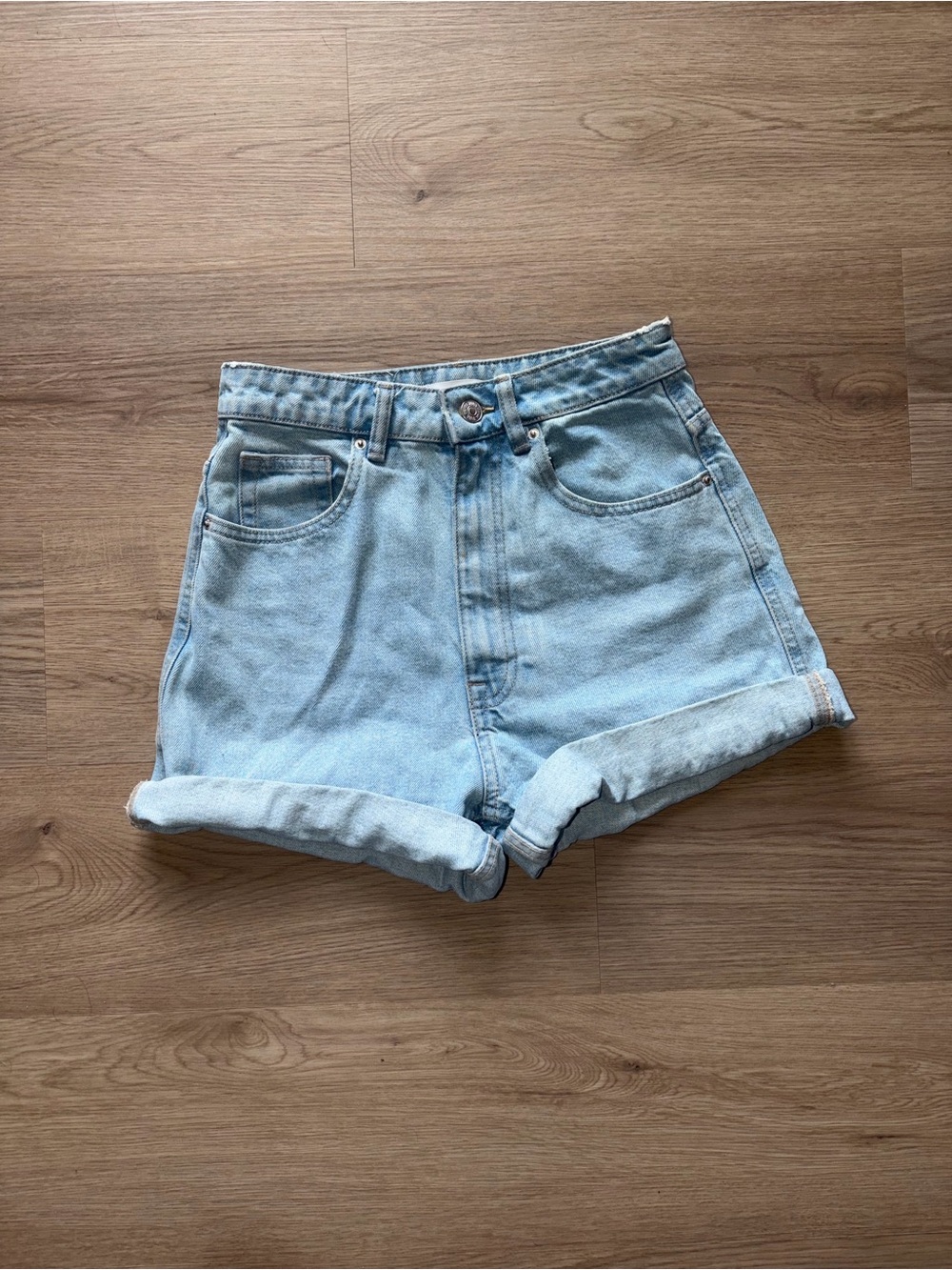 Zara high-waisted denim shorts